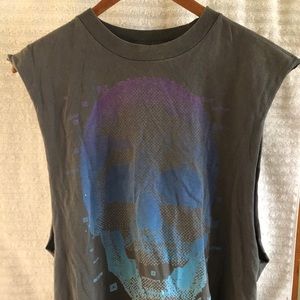 Distressed David Bowie muscle tee